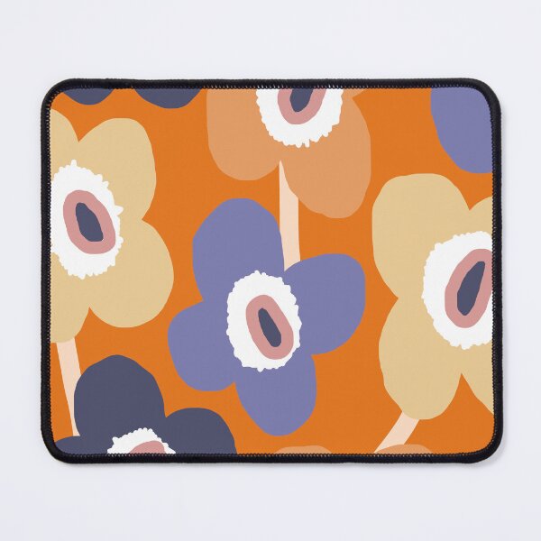 Item preview, Iconic Retro Scandinavian Floral Pattern in Orange and Purple designed and sold by Deutschic.