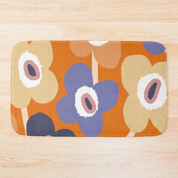 Item preview, Iconic Retro Scandinavian Floral Pattern in Orange and Purple designed and sold by Deutschic.