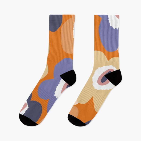 Item preview, Iconic Retro Scandinavian Floral Pattern in Orange and Purple designed and sold by Deutschic.