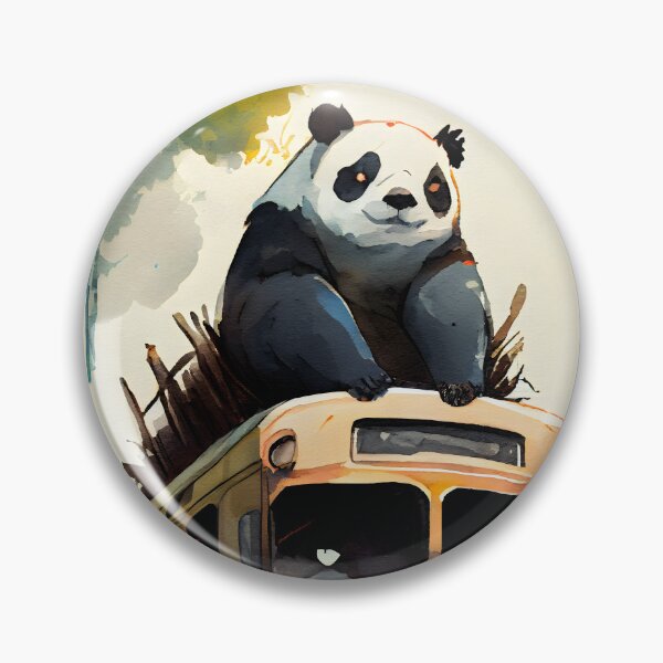 Item preview, "Adorable Panda Driving School Bus - Watercolor JRPG Style" designed and sold by digitalbrosse.