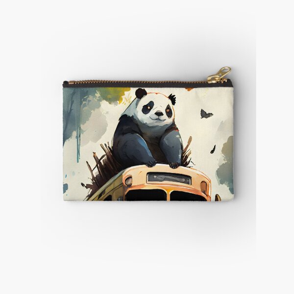 Item preview, "Adorable Panda Driving School Bus - Watercolor JRPG Style" designed and sold by digitalbrosse.