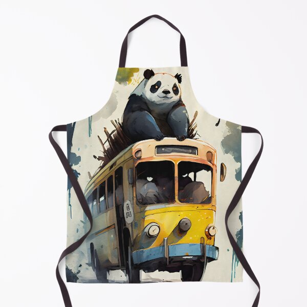 Item preview, "Adorable Panda Driving School Bus - Watercolor JRPG Style" designed and sold by digitalbrosse.