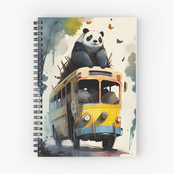 Item preview, "Adorable Panda Driving School Bus - Watercolor JRPG Style" designed and sold by digitalbrosse.