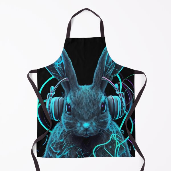 Item preview, Neon Cyber Bunny Listening to Jams, Rockin the Headphones! designed and sold by GotPink.