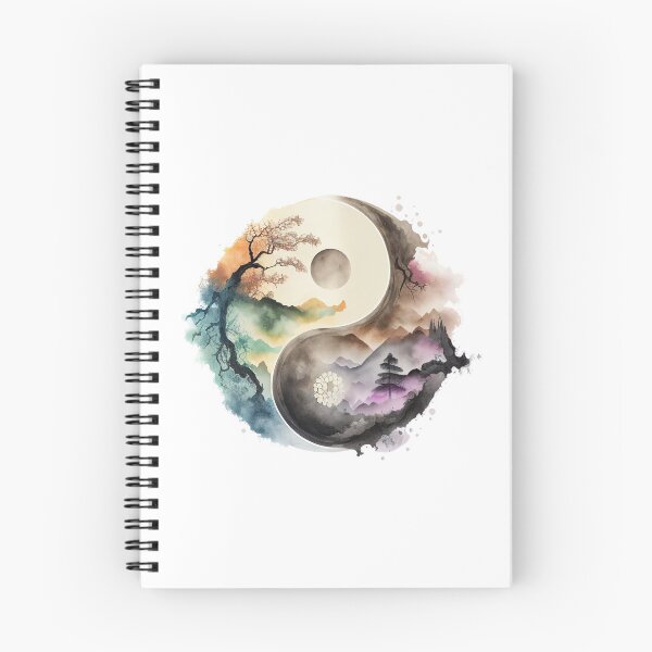 Item preview, Yin Yang Landscape Watercolor Artwork, YinYang Symbol designed and sold by SharpDream.