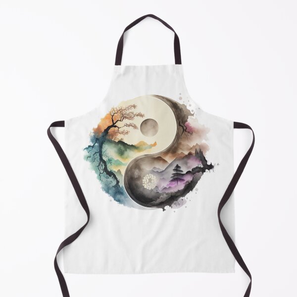Item preview, Yin Yang Landscape Watercolor Artwork, YinYang Symbol designed and sold by SharpDream.