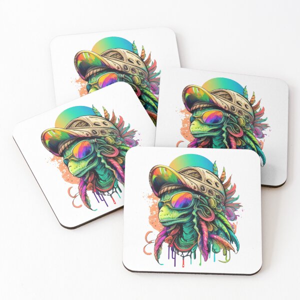 Aperçu de l'œuvre Hippie Alien Arc-en-ciel Holographique créée et vendue par Benin Store ®.
