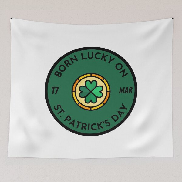 Item preview, Born Lucky On 17 March St Patricks Day Shamrock designed and sold by dnzl.