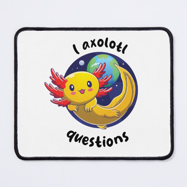 Item preview, Axolotl questions - gold (on light colors) designed and sold by messy-nessie.