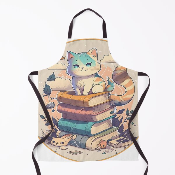 Item preview, white librarian cat designed and sold by CrudeBow.