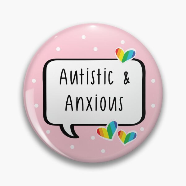 Item preview, Autistic and Anxious Pastel Pin Button Badge designed and sold by BeauandHarley.