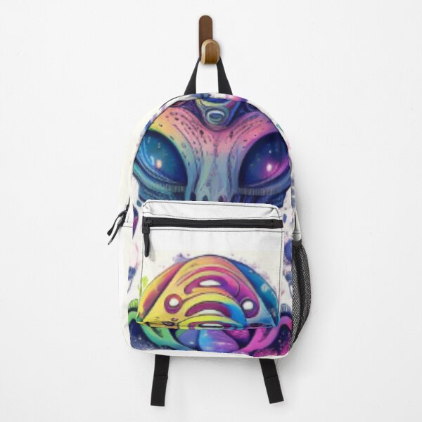 Aperçu de l'œuvre  Hippie Psychédélique Alien Arc-en-ciel Holographique créée et vendue par Benin Store ®.