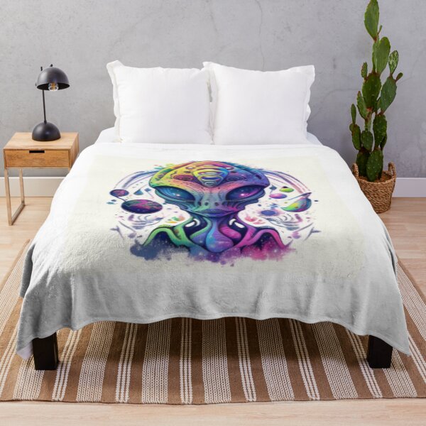 Aperçu de l'œuvre Hippie Psychédélique Alien Arc-en-ciel Holographique créée et vendue par Benin Store ®.