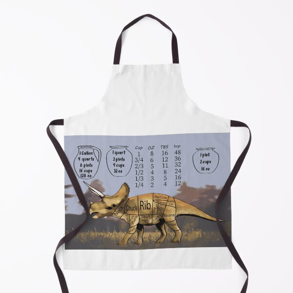Item preview, Meat cuts on a Triceratops and a measurement scale   designed and sold by scrossdesigns.