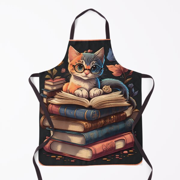 Item preview, librarian cat designed and sold by CrudeBow.