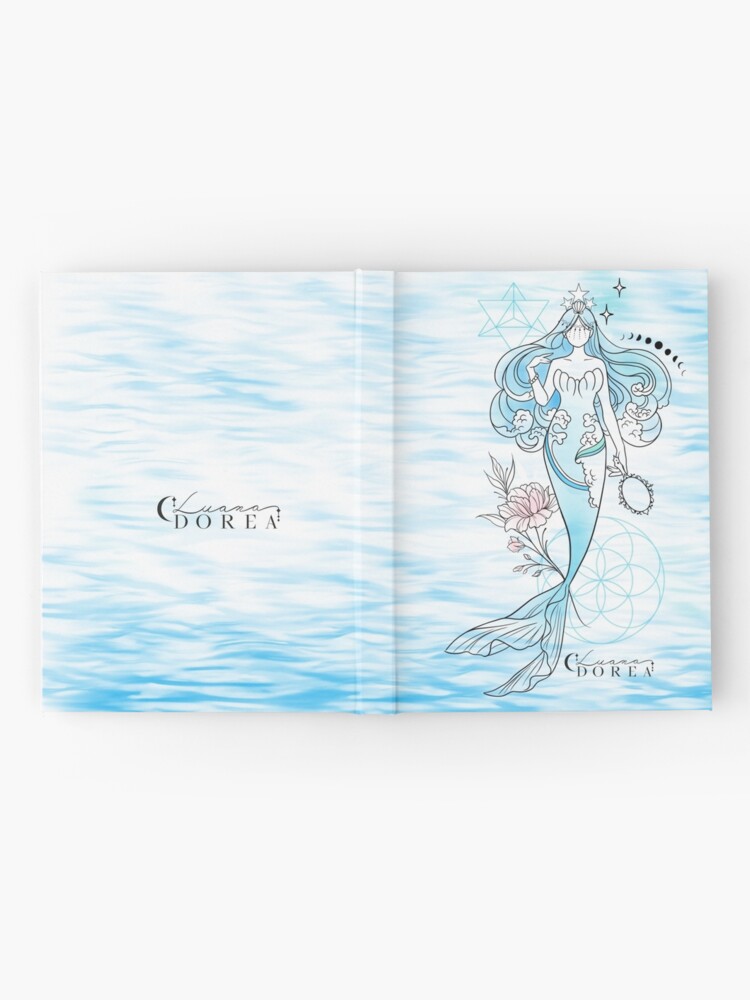 Cute Purrmaid Cat Mermaid  Hardcover Journal for Sale by Goosi