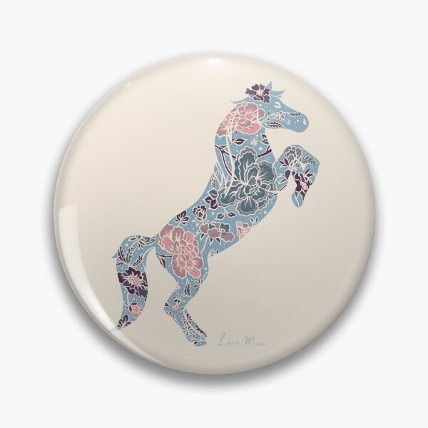 Item preview, Rearing horse flower silhouette - Morning Snow designed and sold by LanaMaesDesign.