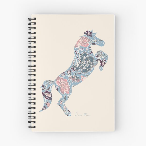 Item preview, Rearing horse flower silhouette - Morning Snow designed and sold by LanaMaesDesign.