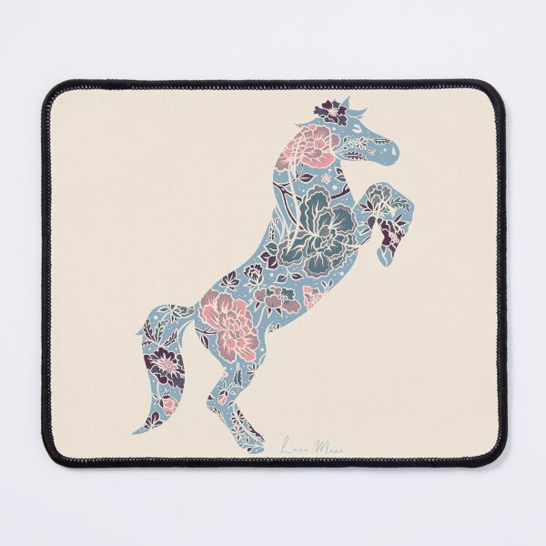 Item preview, Rearing horse flower silhouette - Morning Snow designed and sold by LanaMaesDesign.