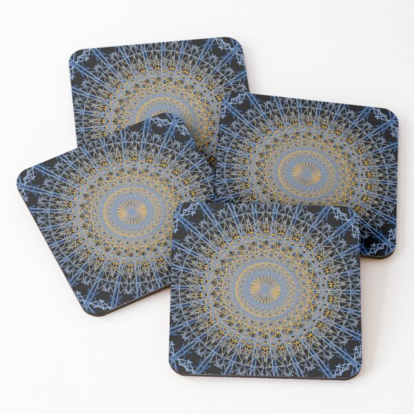 Item preview, Blue gold divine rosette ornament  designed and sold by artoriginal.