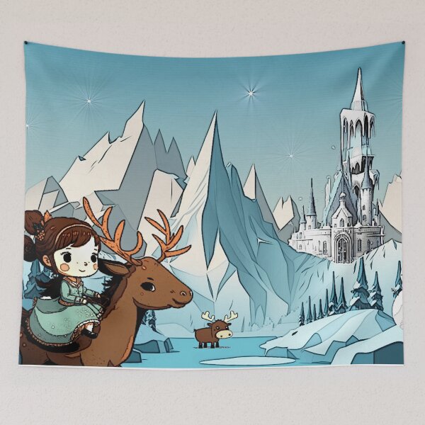 Item preview, Princess riding reindeer's adventure designed and sold by SilverFrog.