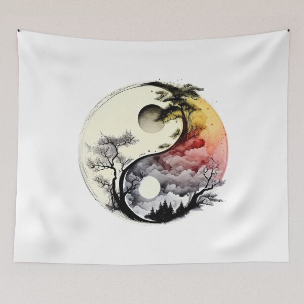 Item preview, Yin Yang Symbol Watercolor Artwork, Spiritual Art, Zen print designed and sold by SharpDream.