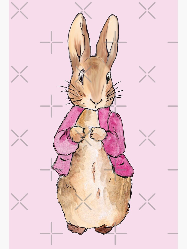 Peter Rabbit Pink Jacket Pastel Pink Background