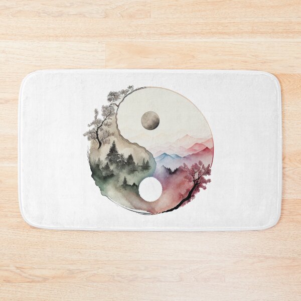 Item preview, Yin Yang Watercolor Spiritual Artwork, Landscape YinYang Painting designed and sold by SharpDream.