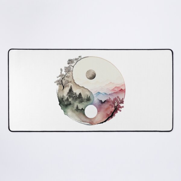 Item preview, Yin Yang Watercolor Spiritual Artwork, Landscape YinYang Painting designed and sold by SharpDream.