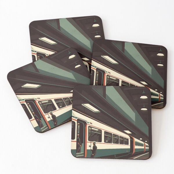 Item preview, A train station at night designed and sold by Paintograma.