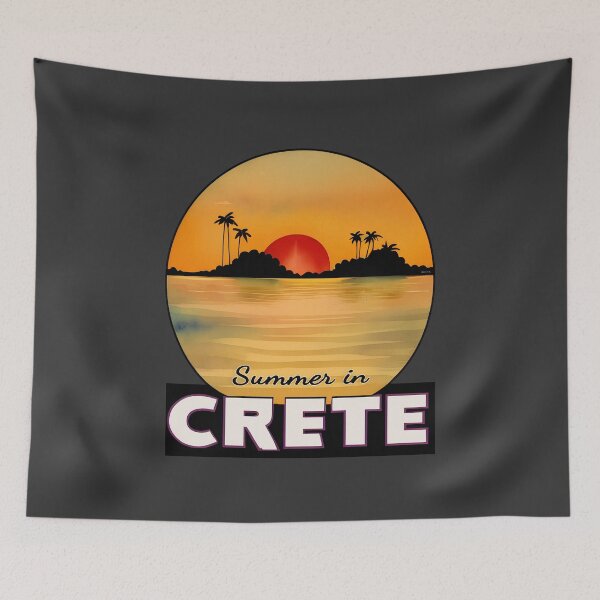 Item preview, "Summer in Crete v1" Show Your Love for Crete with a Unique Retro Vintage style Design designed and sold by nicpa-art.