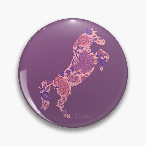 Item preview, Rearing horse flower silhouette - Aubergine designed and sold by LanaMaesDesign.