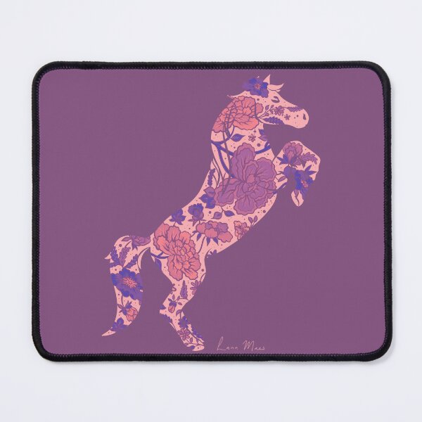 Item preview, Rearing horse flower silhouette - Aubergine designed and sold by LanaMaesDesign.
