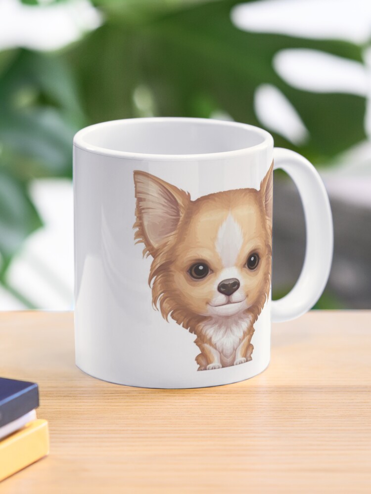 Fawn White Long Coat Chihuahua Mug By Anmlz Redbubble