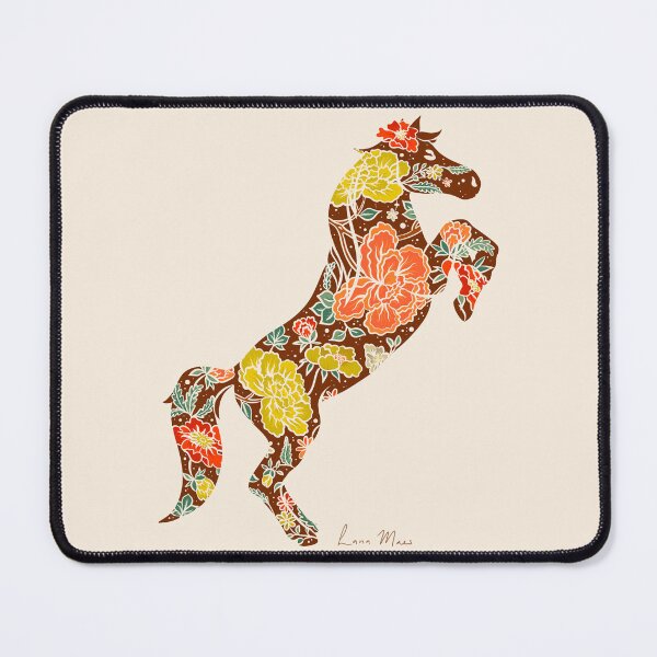 Item preview, Rearing horse flower silhouette - Retro designed and sold by LanaMaesDesign.
