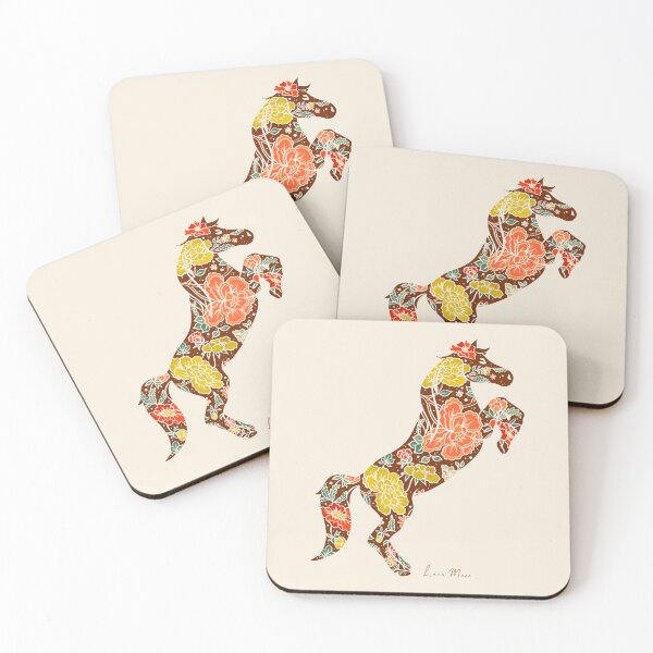 Item preview, Rearing horse flower silhouette - Retro designed and sold by LanaMaesDesign.