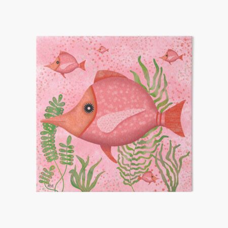 Pink Fish Art Board Print