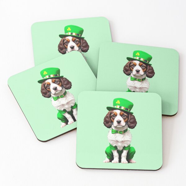 Item preview, Graceful Spaniel in Emerald Green Satin Jumpsuit - Digital Artwork designed and sold by Pawsitive Palette.