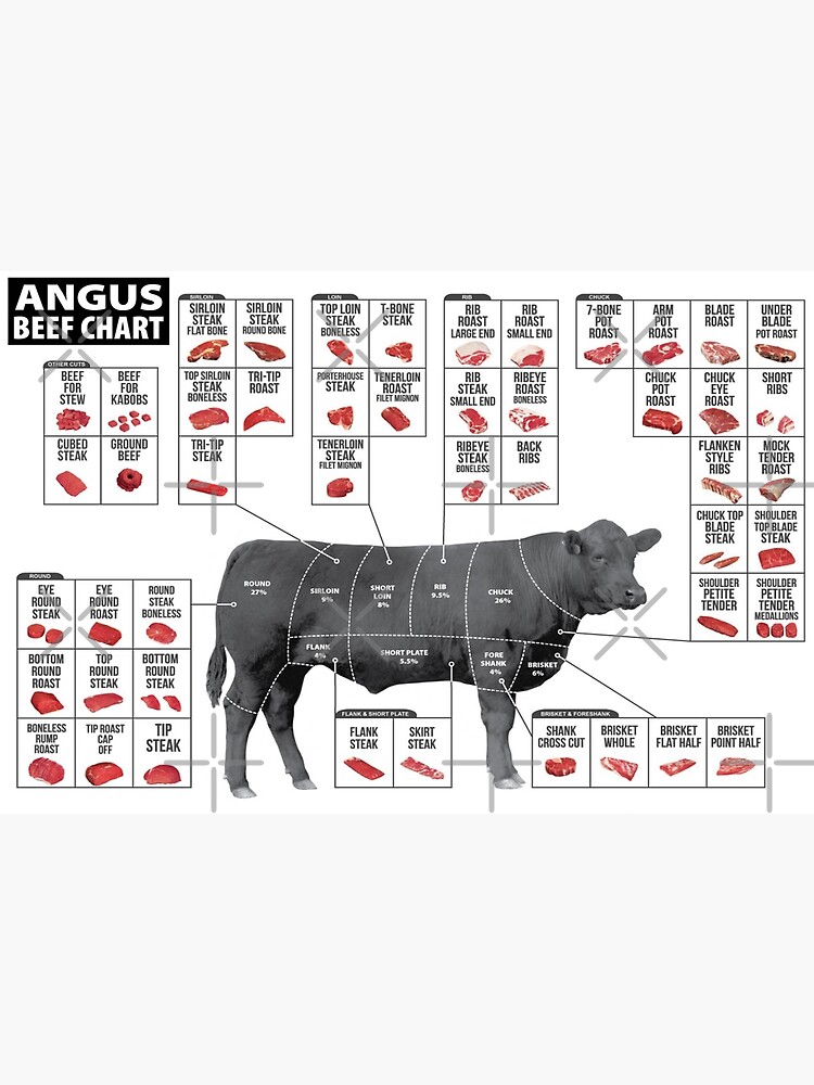 Angus Beef Butcher Chart Laminated Poster 