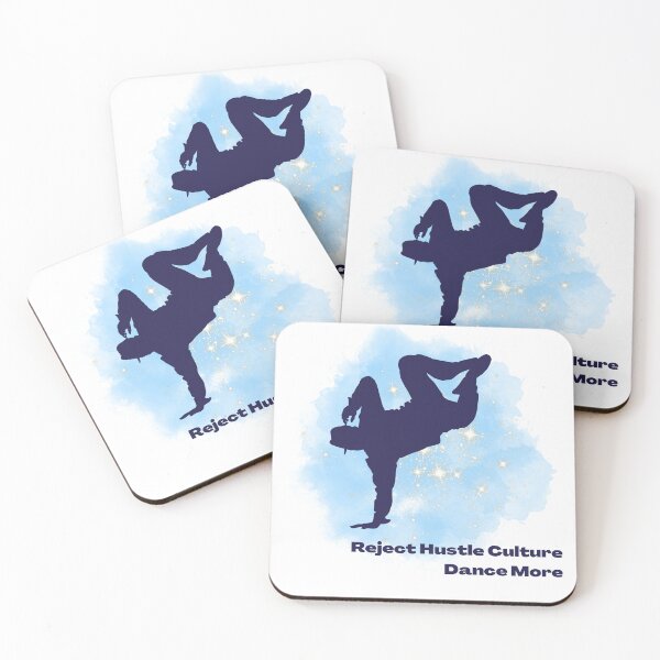 Item preview, Reject Hustle Culture - Dance More (Blue/Male Silhouette) designed and sold by T-WoodCreations.