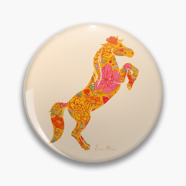 Item preview, Rearing horse flower silhouette - Mexican designed and sold by LanaMaesDesign.