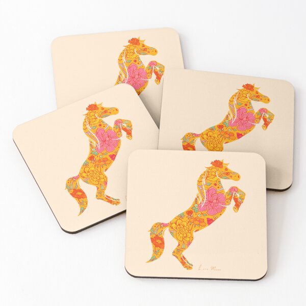 Item preview, Rearing horse flower silhouette - Mexican designed and sold by LanaMaesDesign.