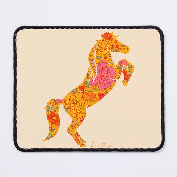 Item preview, Rearing horse flower silhouette - Mexican designed and sold by LanaMaesDesign.