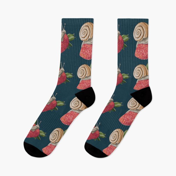 Item preview, Happy Snail Strawberry Watercolour Dark designed and sold by Nicky Rollings.