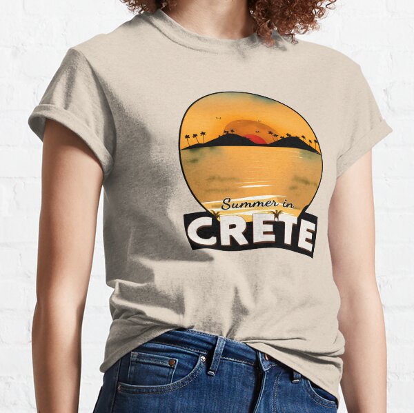 "Summer in Crete v2" Show Your Love for Crete with a Unique Retro Vintage style Design Classic T-Shirt