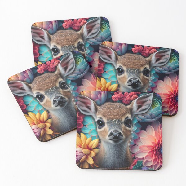 Item preview, Flowery Deer Fawn Surrounded by Flowers designed and sold by Expressive Vision.