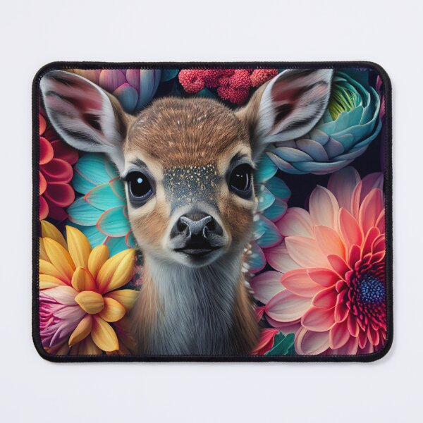 Item preview, Flowery Deer Fawn Surrounded by Flowers designed and sold by Expressive Vision.