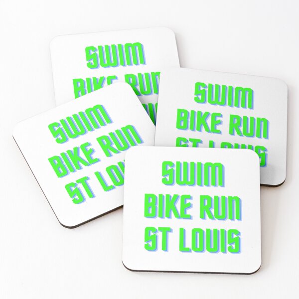 Item preview, Swim Bike Run St Louis Triathlon Green on White designed and sold by Triathlongram.