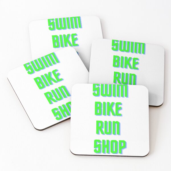 Item preview, Swim Bike Run Shop Triathlon Green on White designed and sold by Triathlongram.