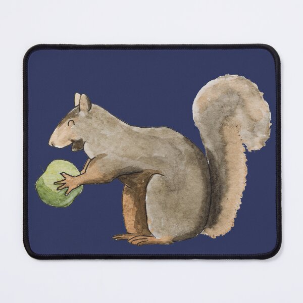 Item preview, Happy Squirrel Apple Snack Watercolour Dark designed and sold by Nicky Rollings.